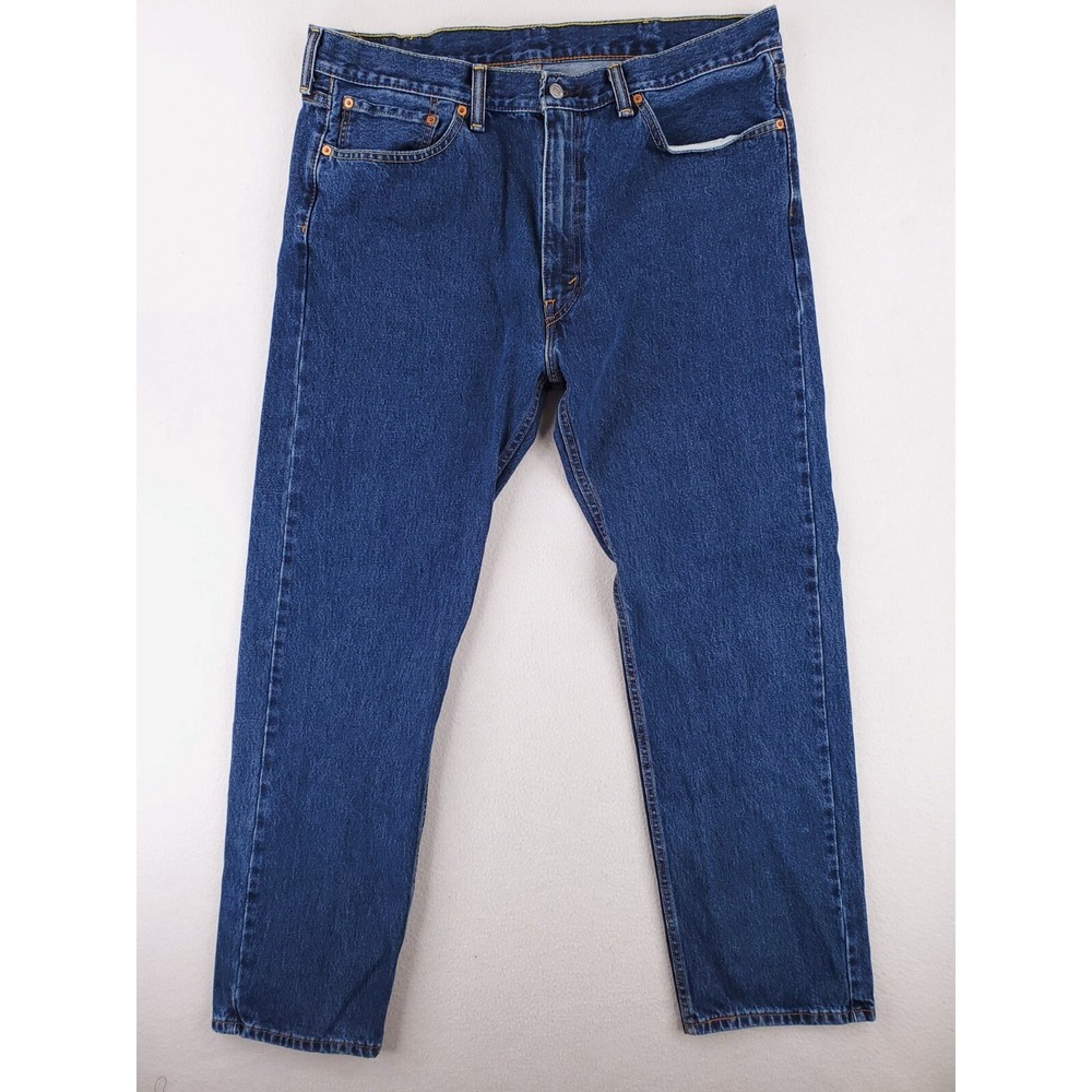 Levis 505 Jeans Mens 38x32‎ Regular Straight Classic Heavy Denim Work Pants Dark